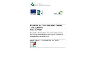 EL GDR VALLE DEL ALTO GUADIATO ABRE UNA NUEVA CONVOCATORIA DE AYUDAS