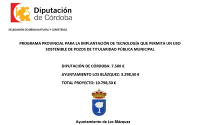 PROGRAMA PROVINCIAL PARA LA IMPLANTACIÓN DE TECNOLOGÍA QUE PERMITA UN USO SOSTENIBLE DE POZOS DE TITULARIDAD PÚBLICA MUNICIPAL